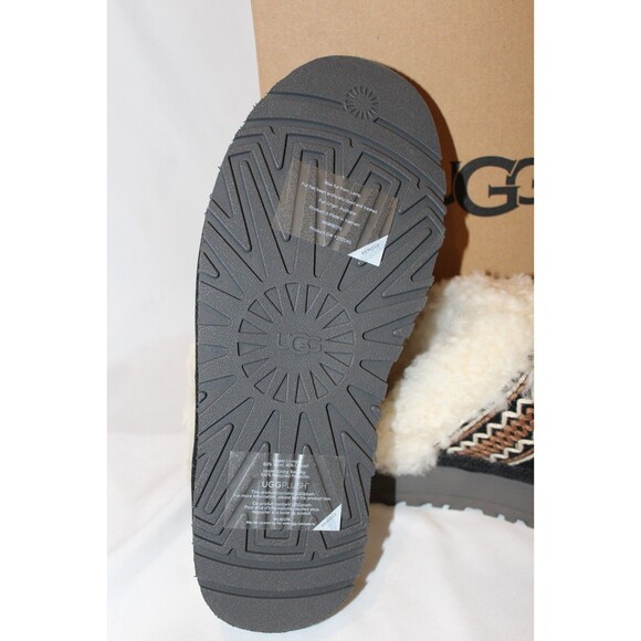 UGG DISQUETTE ATHERSON SUEDE COMFORT WOMEN'S SLIPPERS SIZE US 8 NIB BLACK - Picture 7 of 7
